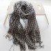 Literary navy small plaid French sunscreen female shawl tassel