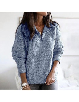 Sophisticated winter solid color knitted sweatshirt HF2202-04-01