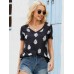 Short Sleeve Floral Print V  Neck Summer Regular Fit T  Shirt