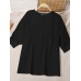 Solid Lace Patchwork Hollow Out Raglan Sleeve T  Shirt