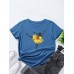 Women Flower Dancing Girl Print O  Neck Short Sleeve Multi  Color T  Shirt