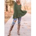 Women Solid Color V  neck Long Sleeve Daily Casual T  shirt