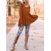 Women Solid Color V  neck Long Sleeve Daily Casual T  shirt