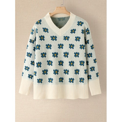 Women Knitted Mild Apricot Color Preepy Youngster Korean Style Sweater